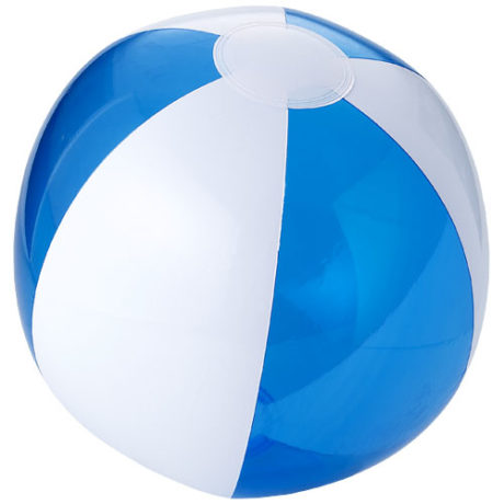 Ballon de plage plastique blanc et bleu