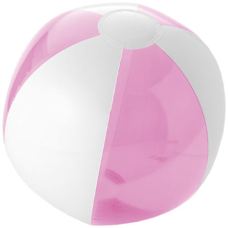 Ballon plastique de plage rose et blanc