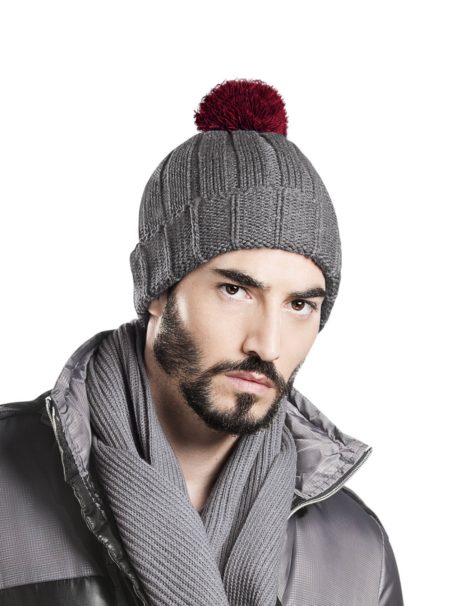 Bonnet pompon bicolore à personnaliser