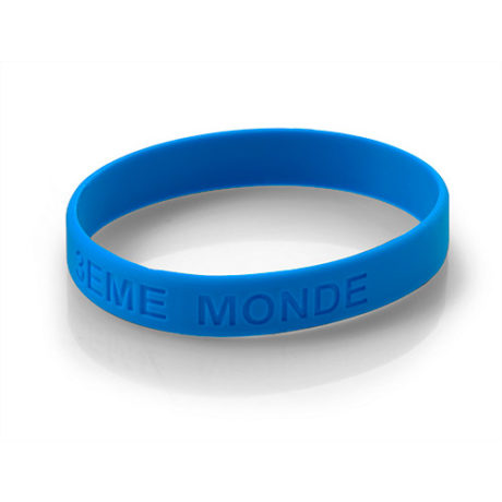 Bracelet silicone bleu personnalisable