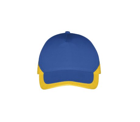 Casquette bicolore bleu et jaune