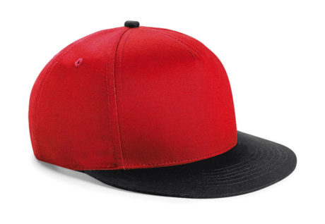 Casquette snapback bicolore rouge et noire