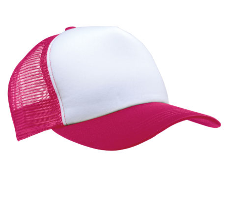 Casquette filet rose-blanc