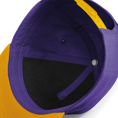 Casquette snapback bicolore jaune et violette