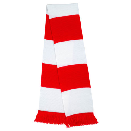 Echarpe tricot rouge et blanche