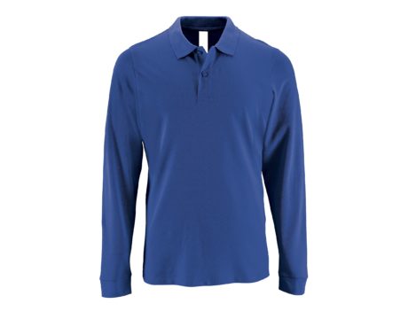 Polo manches longues bleu royal