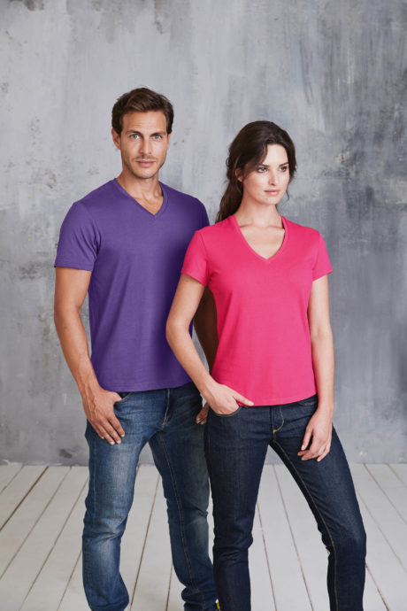 T Shirt Col V Fit Look
