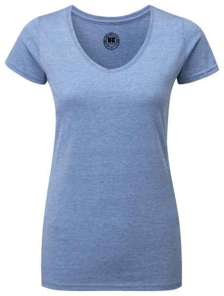 T Shirt Col V Fit Look Chiné