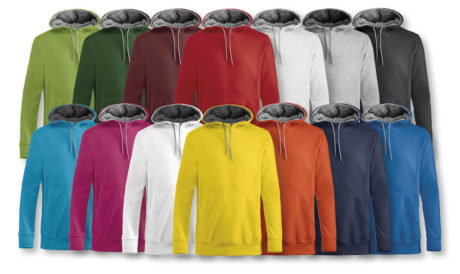 couleurs disponibles sweat à capuche bicolore