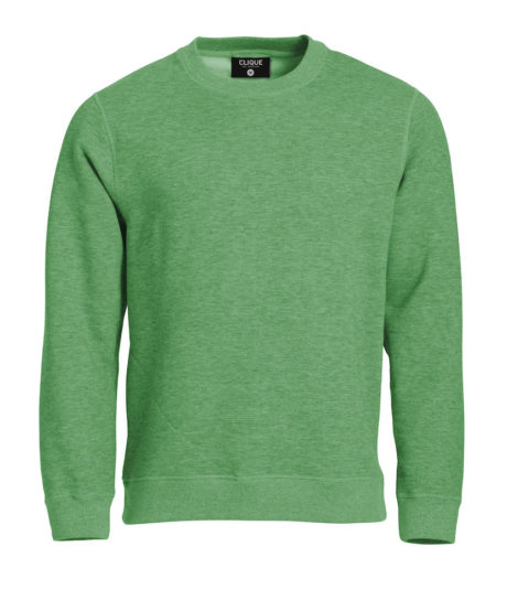 sweat col rond vert chiné