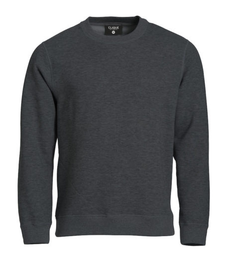 sweat col rond chiné gris foncé