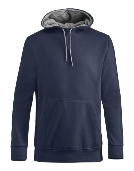 Sweat à capuche bleu marine et gris