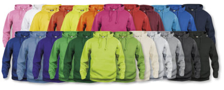 gamme de couleurs pour sweat à capuche basique