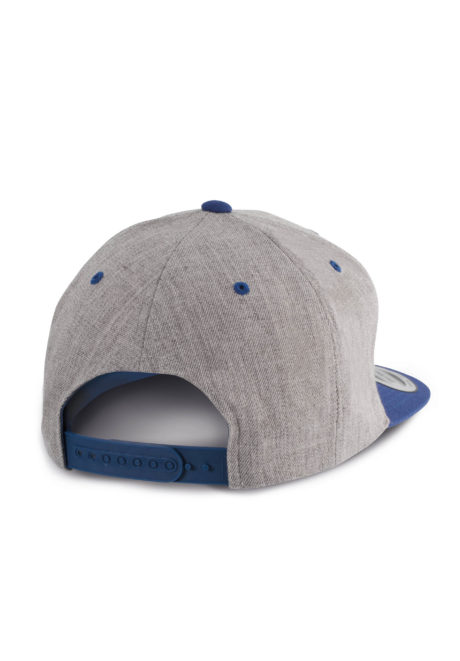 casquette snapback dos gris chiné et bleu