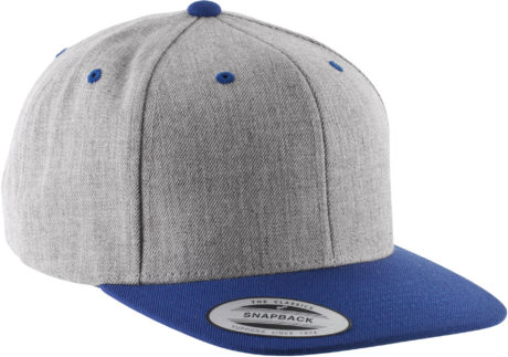 casquette snapback gris chiné et bleu