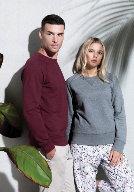 sweat col rond coton bio personnalisable