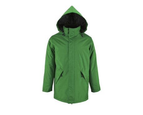 Parka verte sur fond blanc