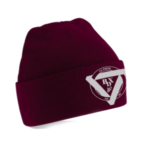 Bonnet bordeaux avec logo blanc