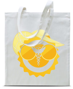 Totebag blanc avec logo jaune