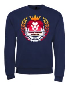 Maquette logo face sur sweat col rond bleu marine